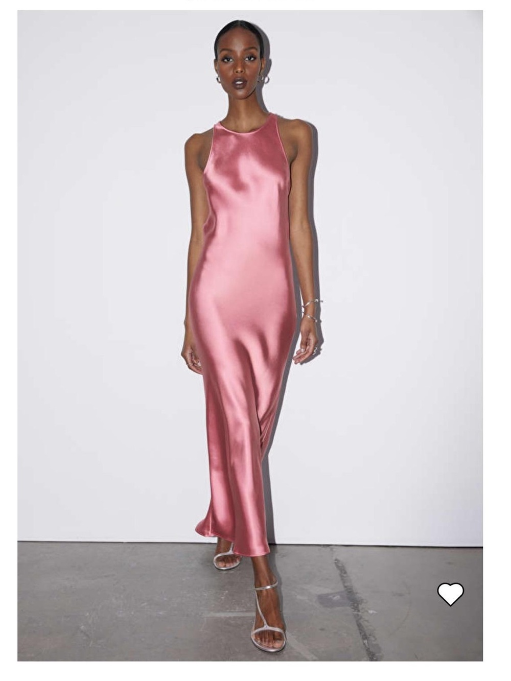 & Other Stories Slim Satin Midi Dress